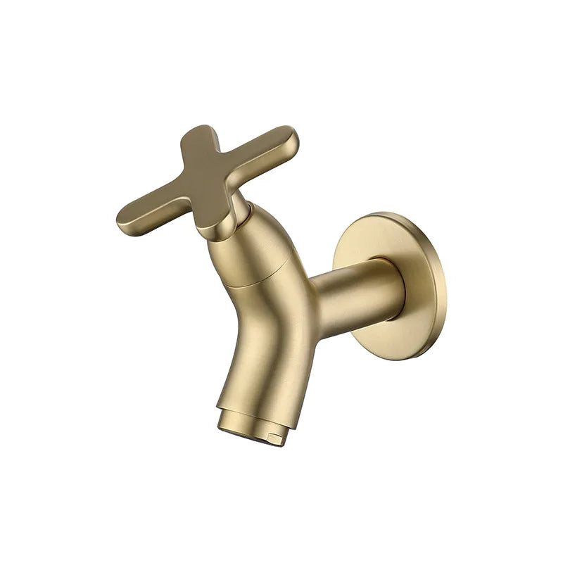 Wall-Mounted Cold Water Faucet Solid Brass Ergonomic Lever