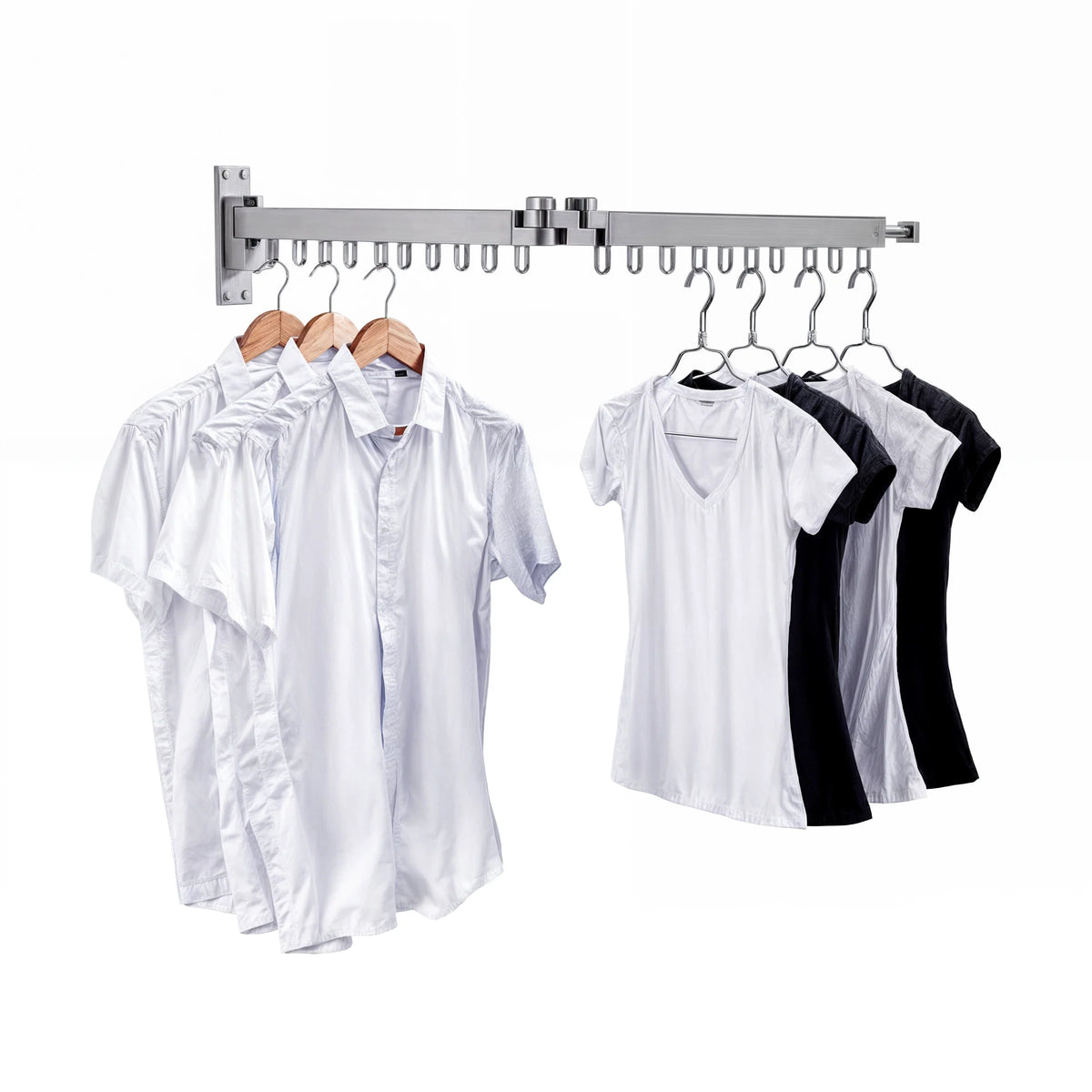 Wall-Mounted Drying Rack Foldable Aluminum 110 lb Capacity