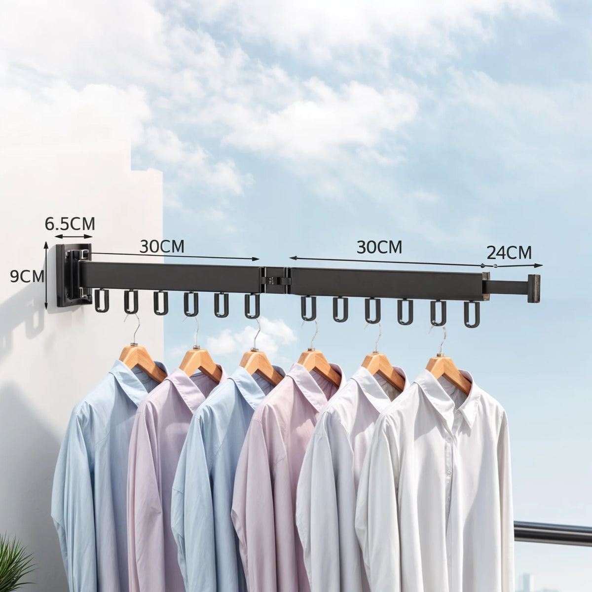 Wall-Mounted Drying Rack Foldable Aluminum 110 lb Capacity