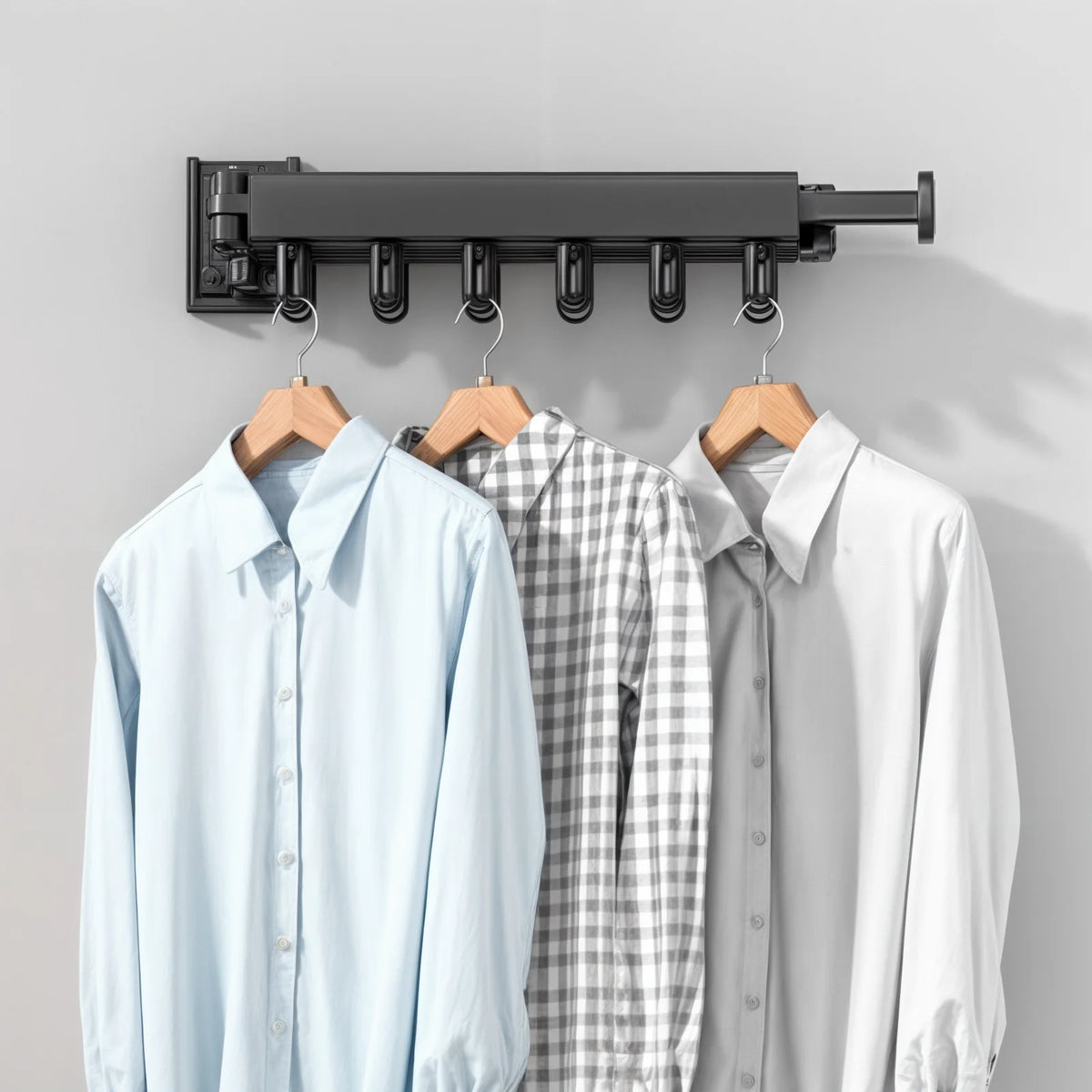 Wall-Mounted Drying Rack Foldable Aluminum 110 lb Capacity