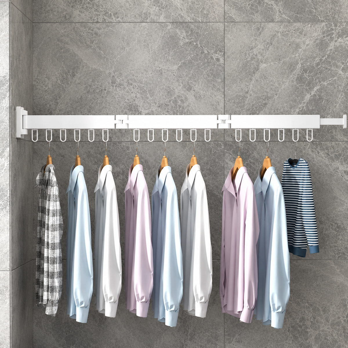 Wall-Mounted Drying Rack Retractable & Fold-Flat Aluminum