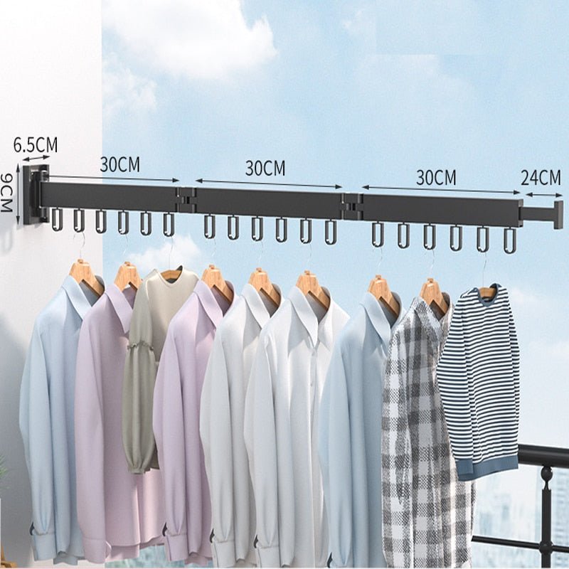 Wall-Mounted Drying Rack Retractable & Fold-Flat Aluminum