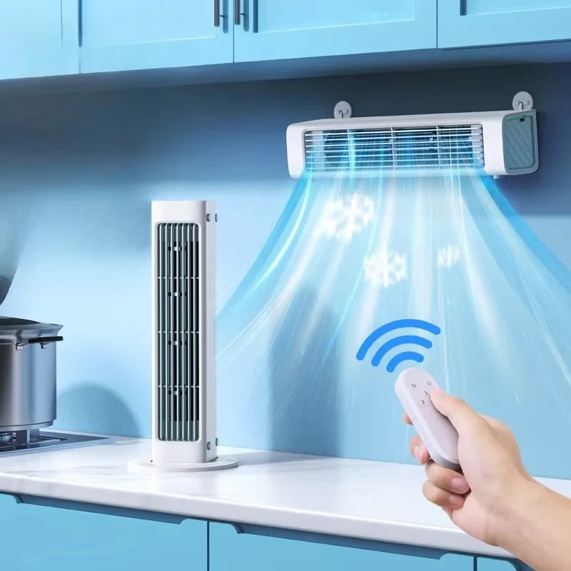Wall-Mounted Fan Bladeless Whisper-Quiet Rechargeable & Plug-In