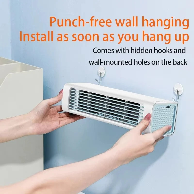 Wall-Mounted Fan Bladeless Whisper-Quiet Rechargeable & Plug-In