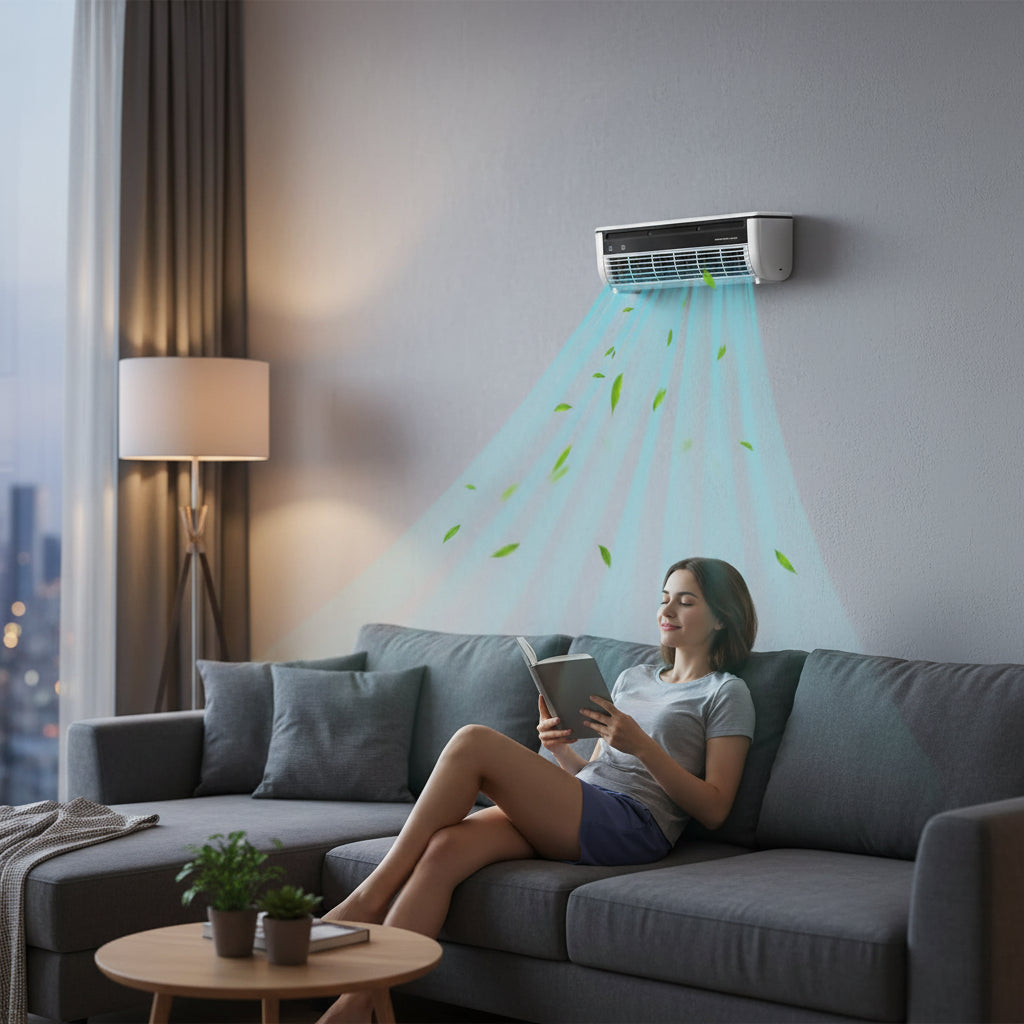 Wall-Mounted Fan Leafless Remote Control Space-Saving