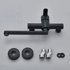 Wall-Mounted Faucet 360° Swivel Double Handles Space-Saving