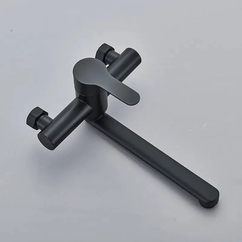 Wall-Mounted Faucet 360° Swivel Double Handles Space-Saving