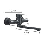 Wall-Mounted Faucet 360° Swivel Double Handles Space-Saving