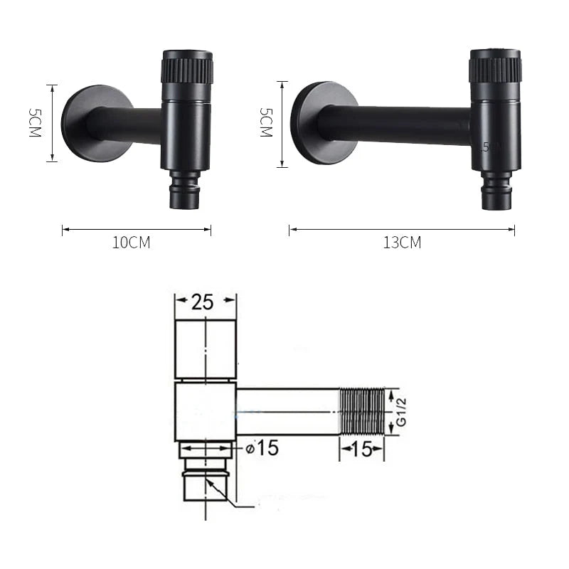 Wall-Mounted Garden Faucet 304 Stainless Steel Brass Valve