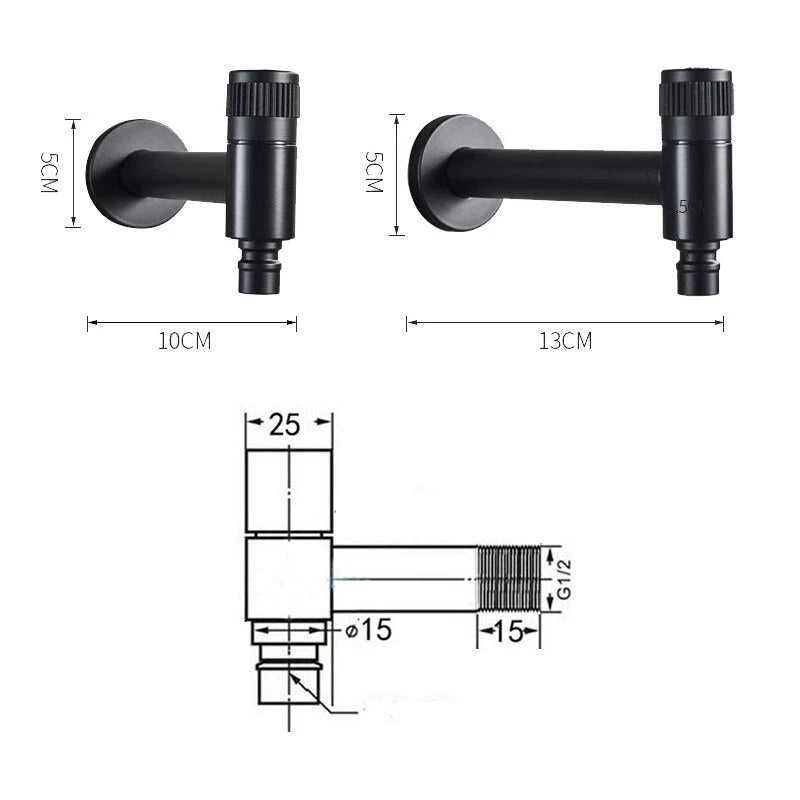 Wall-Mounted Garden Faucet 304 Stainless Steel Brass Valve