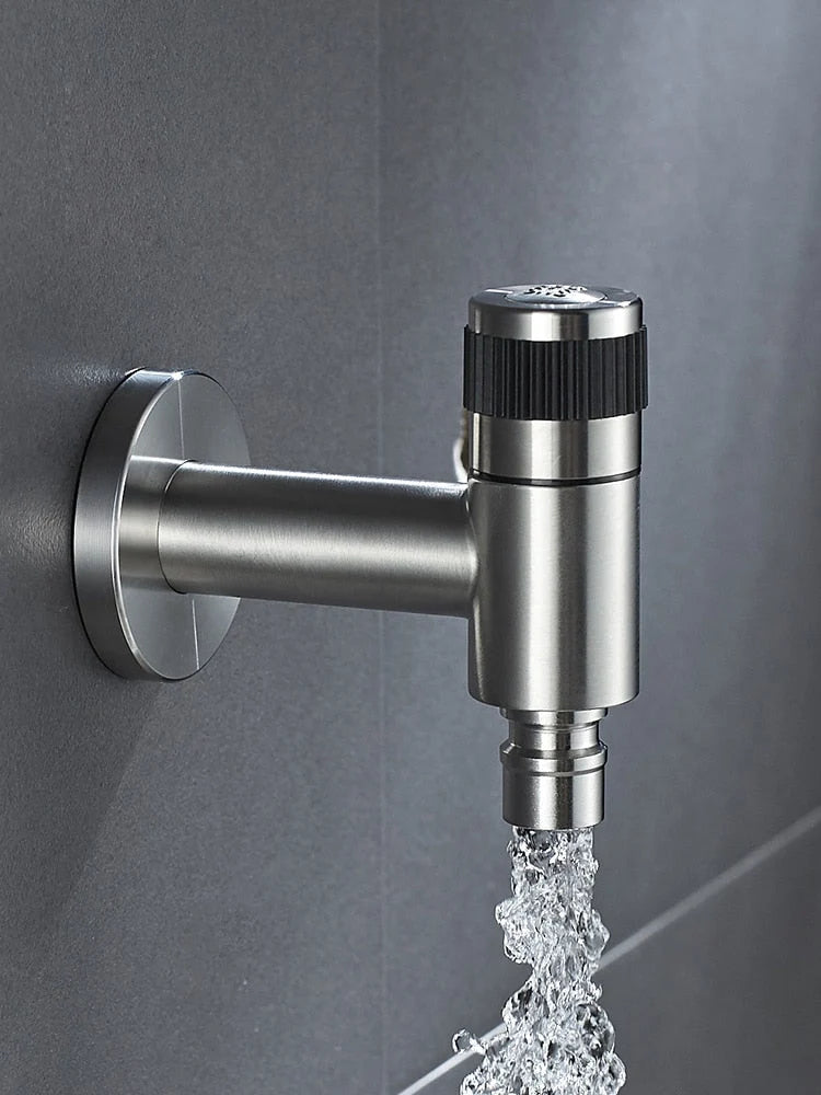 Wall-Mounted Garden Faucet 304 Stainless Steel Brass Valve