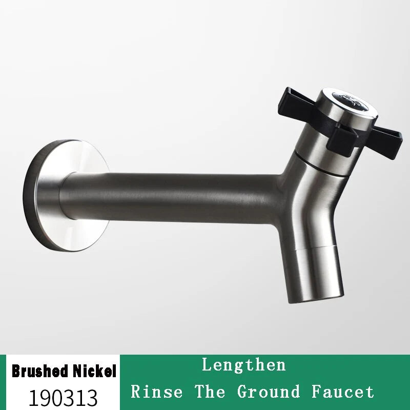 Wall-Mounted Garden Faucet 304 Stainless Steel Brass Valve
