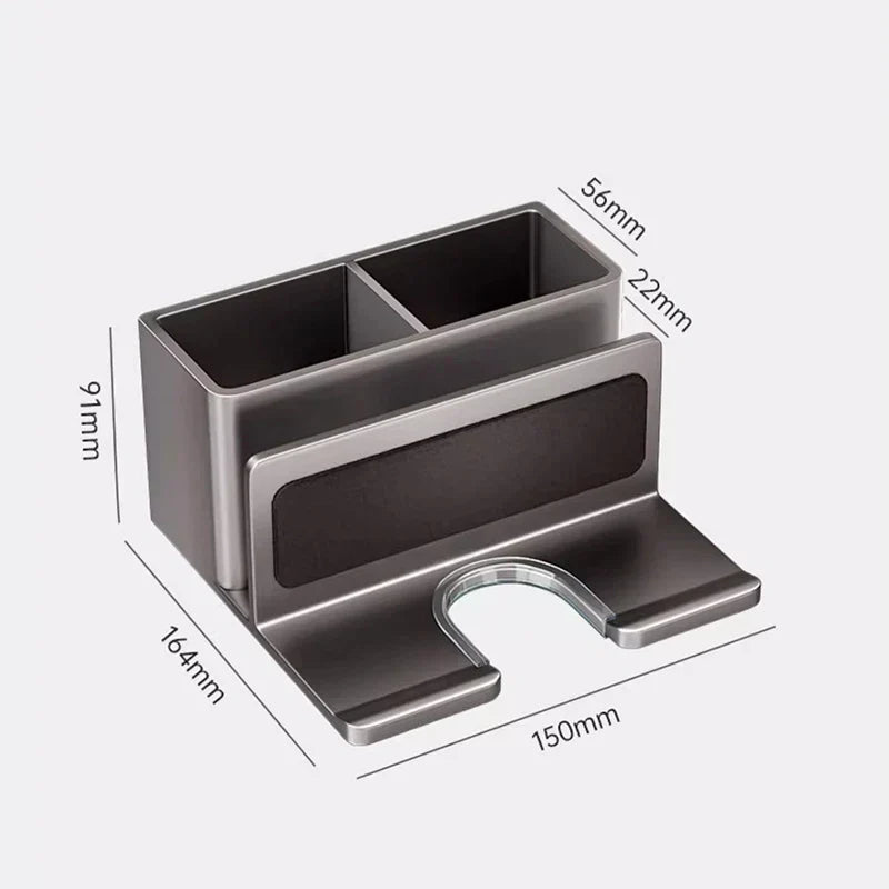 Wall-Mounted Hair Dryer Organizer Drill-Free Ventilated Aluminium Padded Shelf