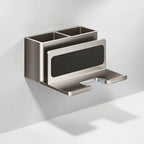 Wall-Mounted Hair Dryer Organizer Drill-Free Ventilated Aluminium Padded Shelf