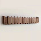 Wall-Mounted Hook Shelf Foldable Walnut & Beech