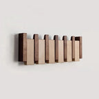 Wall-Mounted Hook Shelf Foldable Walnut & Beech