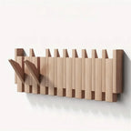 Wall-Mounted Hook Shelf Foldable Walnut & Beech