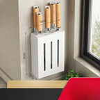 Wall-Mounted Knife Holder No-Drill Adhesive Carbon Steel Space-Saving
