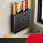 Wall-Mounted Knife Holder No-Drill Adhesive Carbon Steel Space-Saving