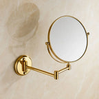 Wall-Mounted Makeup Mirror Double-Sided Magnifying Foldable Dual Arm