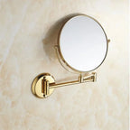 Wall-Mounted Makeup Mirror Double-Sided Magnifying Foldable Dual Arm