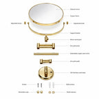 Wall-Mounted Makeup Mirror Double-Sided Magnifying Foldable Dual Arm