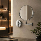 Wall-Mounted Makeup Mirror Double-Sided Magnifying Foldable Dual Arm