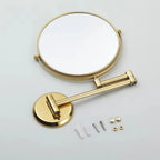 Wall-Mounted Makeup Mirror Double-Sided Magnifying Foldable Dual Arm
