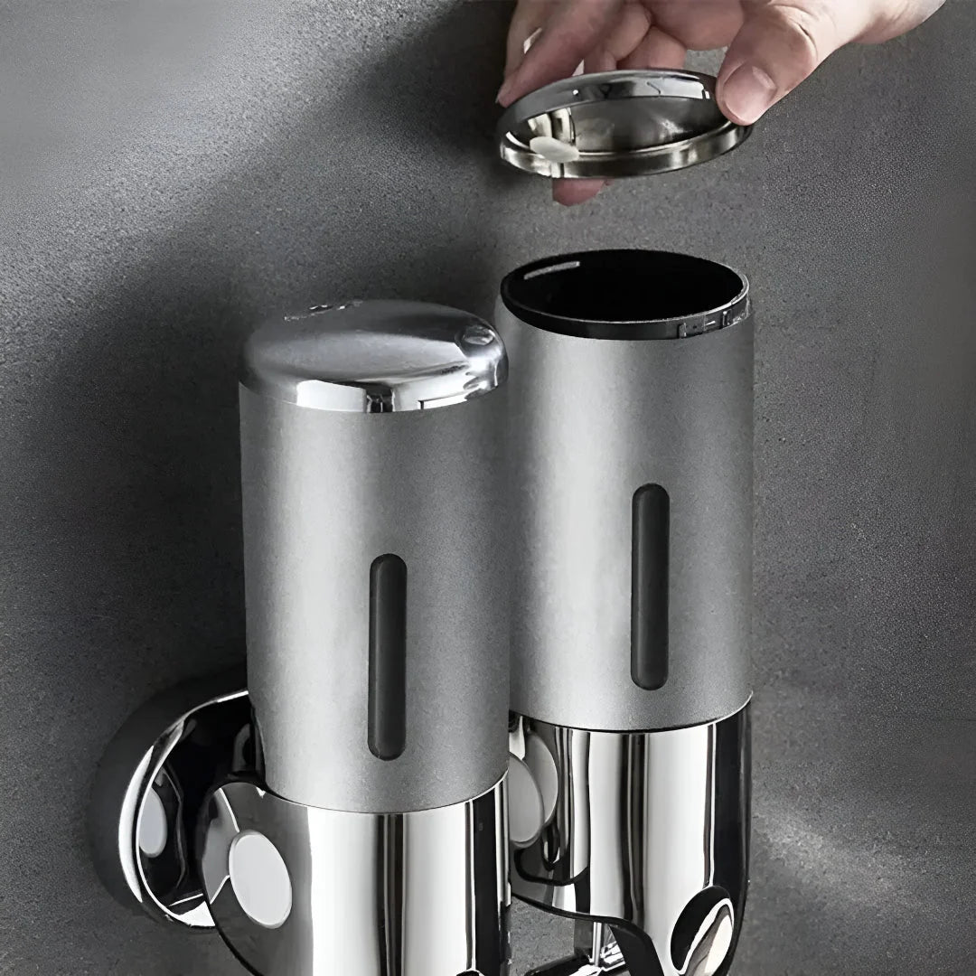 Wall-Mounted Soap Dispenser Brass Finish 500ml Space-Saving