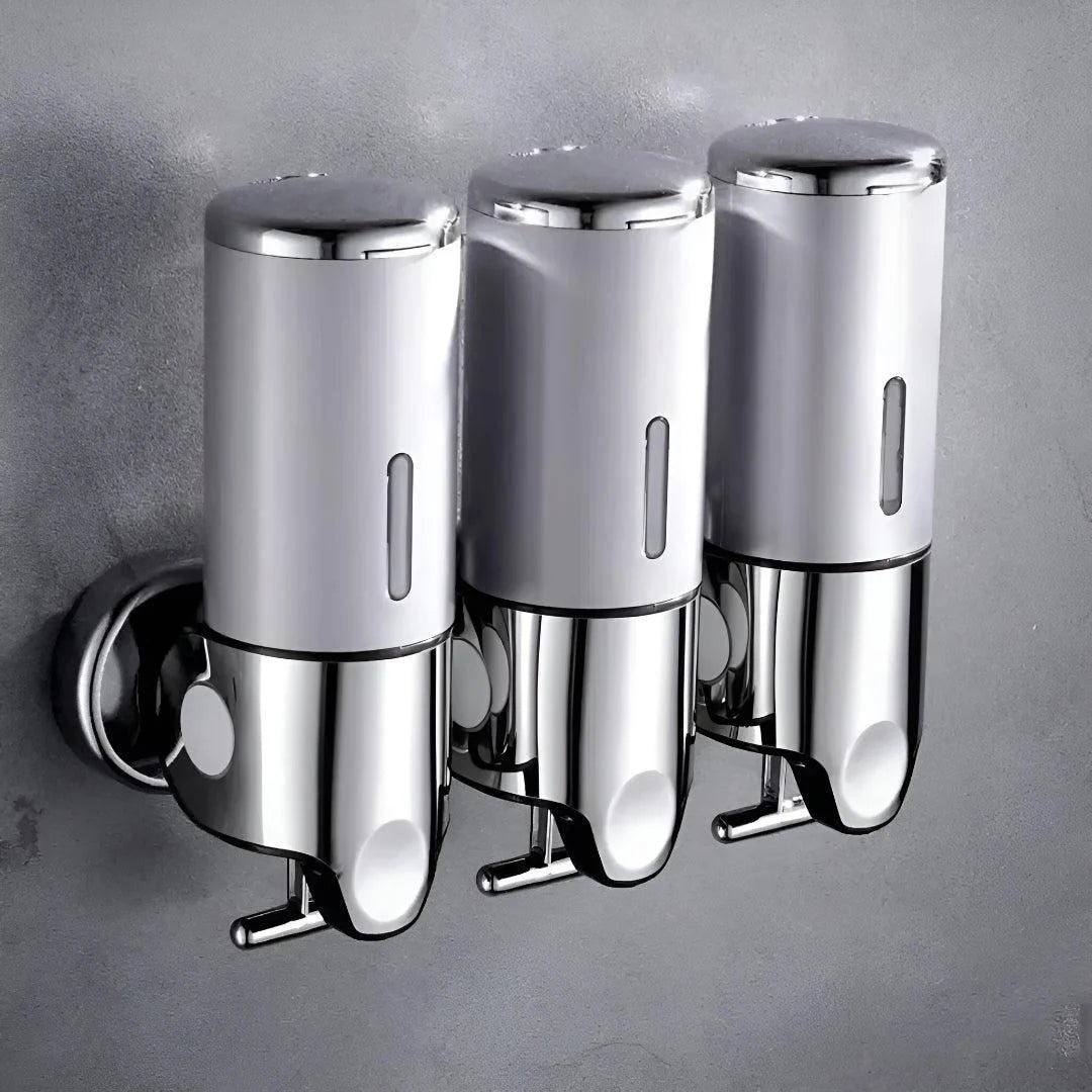 Wall-Mounted Soap Dispenser Brass Finish 500ml Space-Saving