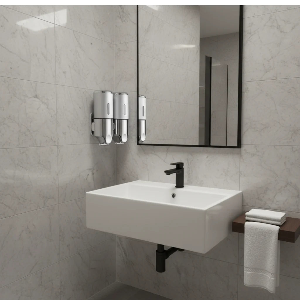 Wall-Mounted Soap Dispenser Brass Finish 500ml Space-Saving