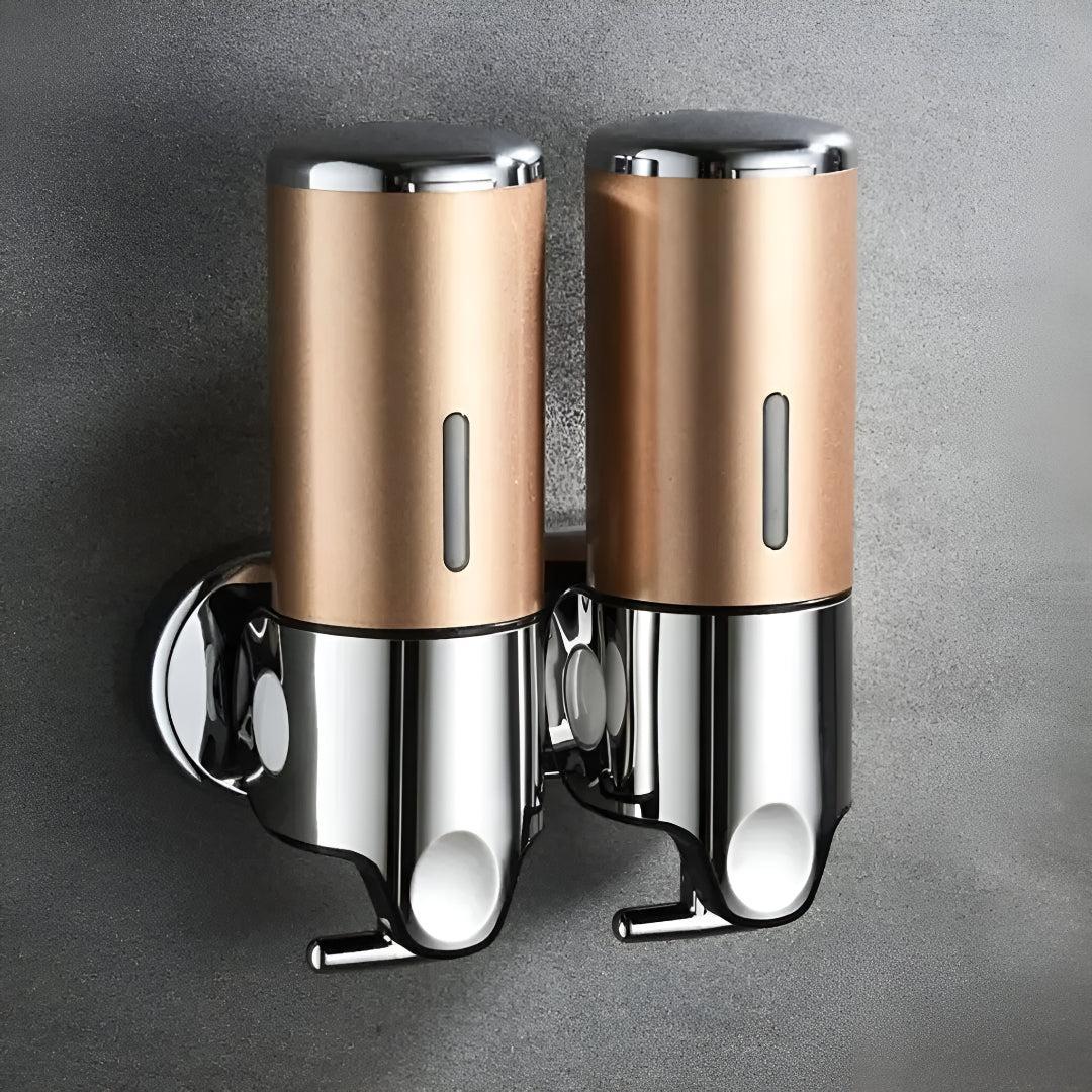Wall-Mounted Soap Dispenser Brass Finish 500ml Space-Saving