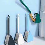 Wall-Mounted Toilet Brush Flexible Silicone Bristles Adhesive No-Drill Mount