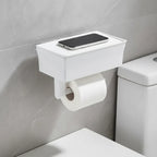 Wall-Mounted Toilet Paper Holder Integrated Drawer & Phone Rest