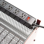 Wall-Mounted Tool Organizer Surge-Protected 8-Outlet Metal Shelves & Drill Slots
