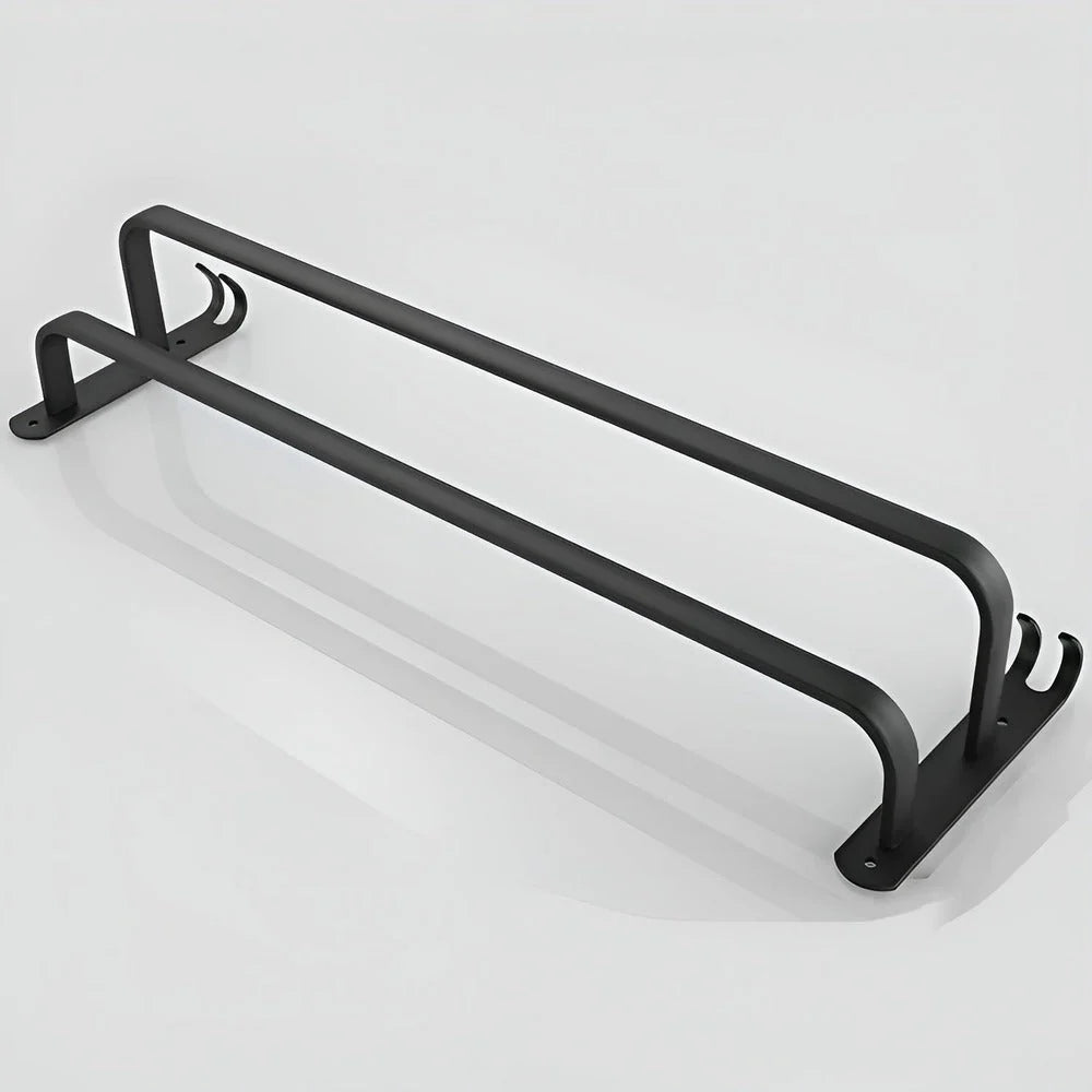 Wall-Mounted Towel Rack Black Anodized Aluminum Adjustable 40-60 cm
