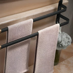 Wall-Mounted Towel Rack Black Anodized Aluminum Adjustable 40-60 cm