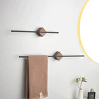 Wall-Mounted Towel Rack Solid Wood Slim Space-Saving