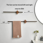 Wall-Mounted Towel Rack Solid Wood Slim Space-Saving