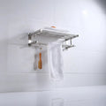 Wall-Mounted Towel Rack Stainless Steel Shelf & Rail