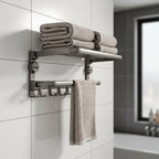Wall-Mounted Towel Shelf No-Drill Suction Stainless Steel