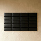 Wall Panels Faux Leather Rectangular Set of 4