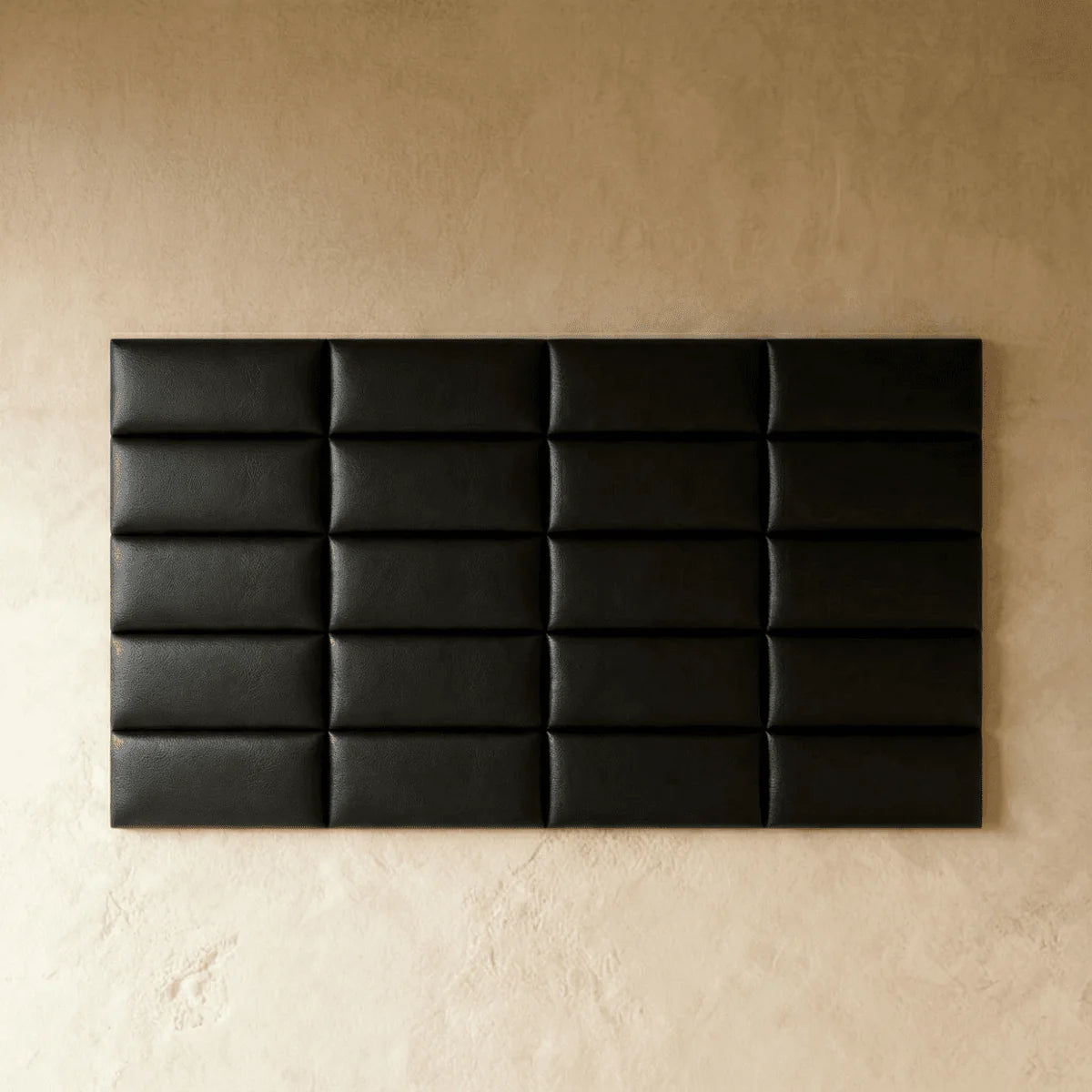 Wall Panels Faux Leather Rectangular Set of 4