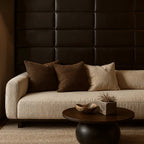 Wall Panels Faux Leather Rectangular Set of 4