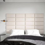 Wall Panels Faux Leather Rectangular Set of 4