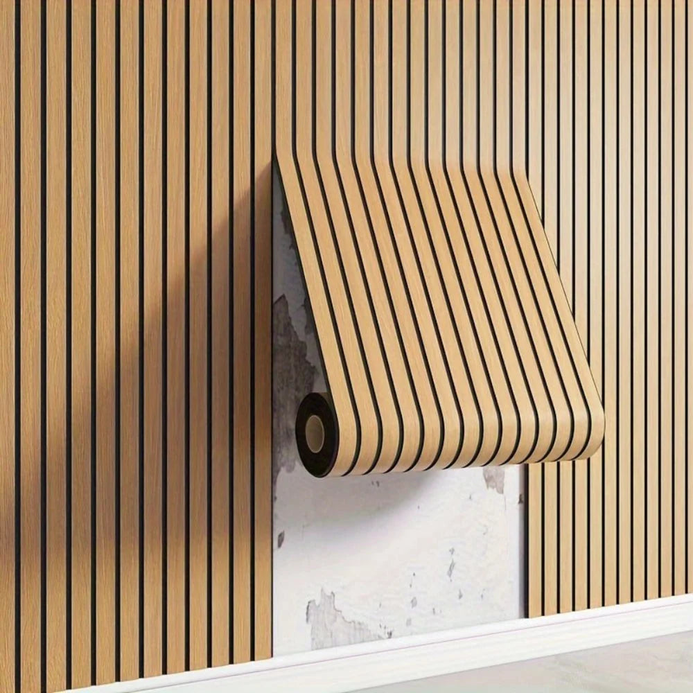 Wall Panels Peel-and-Stick 3D Faux Wood Water-Resistant & Scratch-Proof