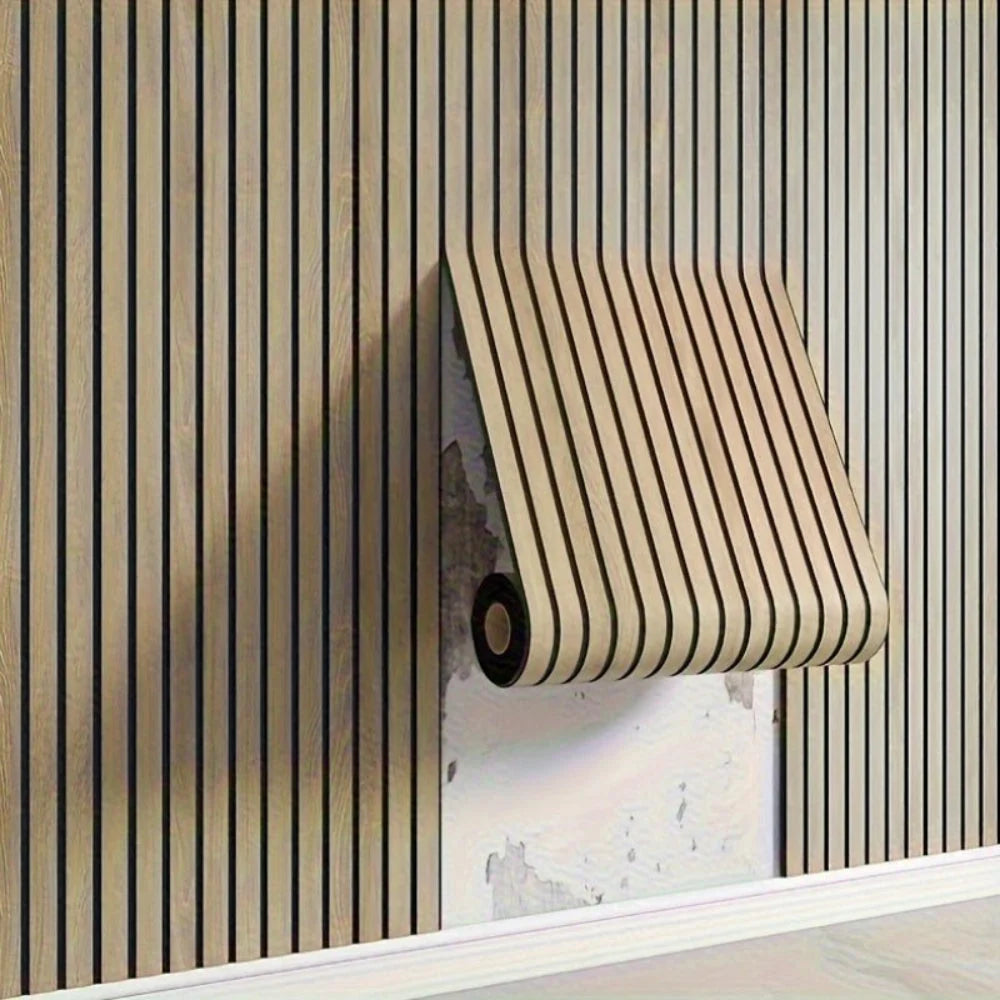 Wall Panels Peel-and-Stick 3D Faux Wood Water-Resistant & Scratch-Proof