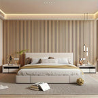 Wall Panels Peel-and-Stick 3D Faux Wood Water-Resistant & Scratch-Proof