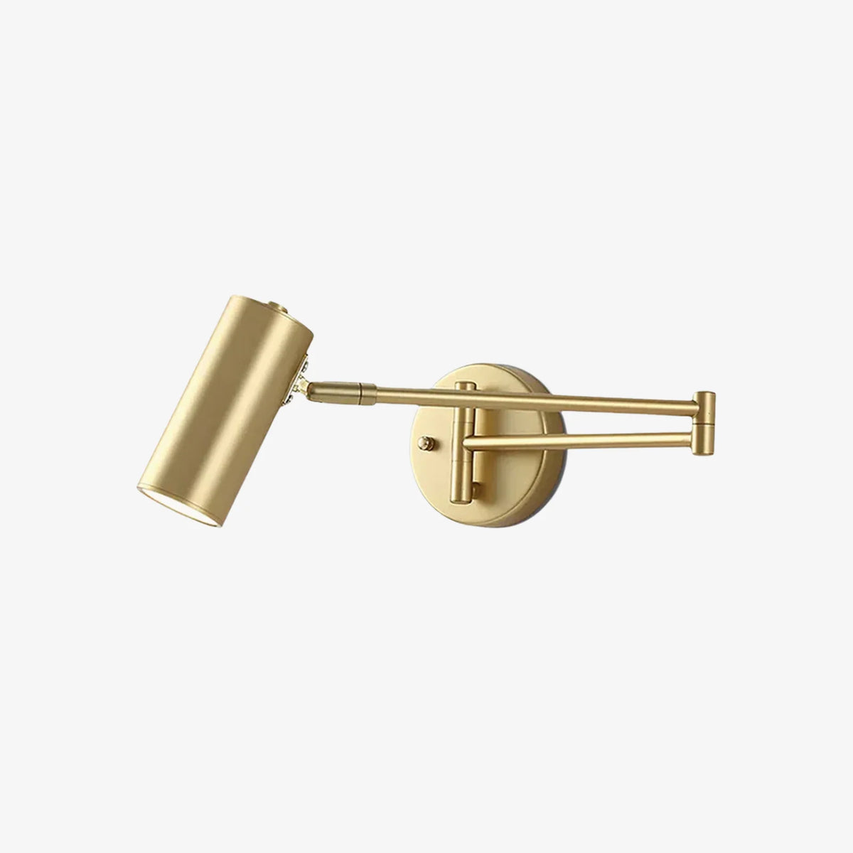 Wall Sconce Adjustable Arm Cylindrical Shade Brass & Black