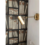 Wall Sconce Adjustable Arm Cylindrical Shade Brass & Black